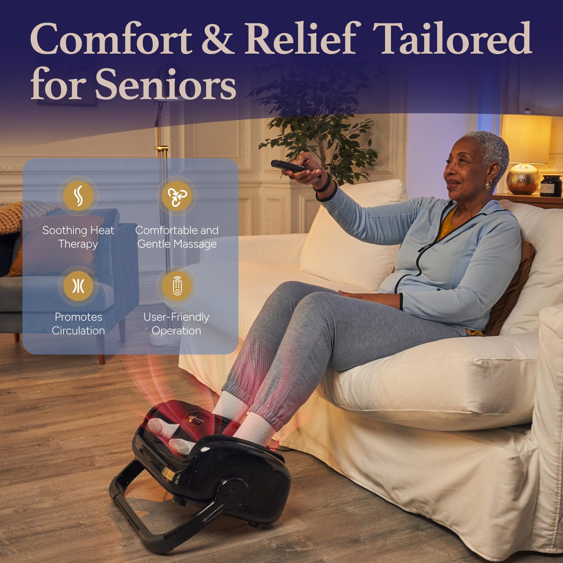 Cloud Massage Shiatsu Foot Massager with Heat, Deep Kneading Therapy for Pain Relief, Circulation, Post-Activity Relaxation - Foot Massager for Plantar Fasciitis, and Arthritis Relief