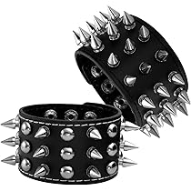 Amazon.com: MILAKOO 2Pcs Punk Spiked Bracelet for Men Goth