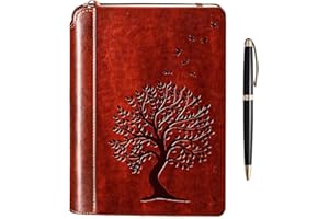 SETTINI® Tree of Life Journal Gift Set - Hardcover Vegan Leather, Unique Pen Holder, Lined, 192 Pages, 6 x 8.5 inches - Includes Pen for Writing and Travel - Christmas Gifts