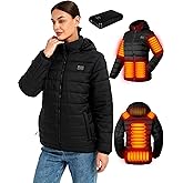 Heated Jackets for Women with 16000mAh Battery Pack Included, Electric Womens Heated Coat Hoodie for Winter