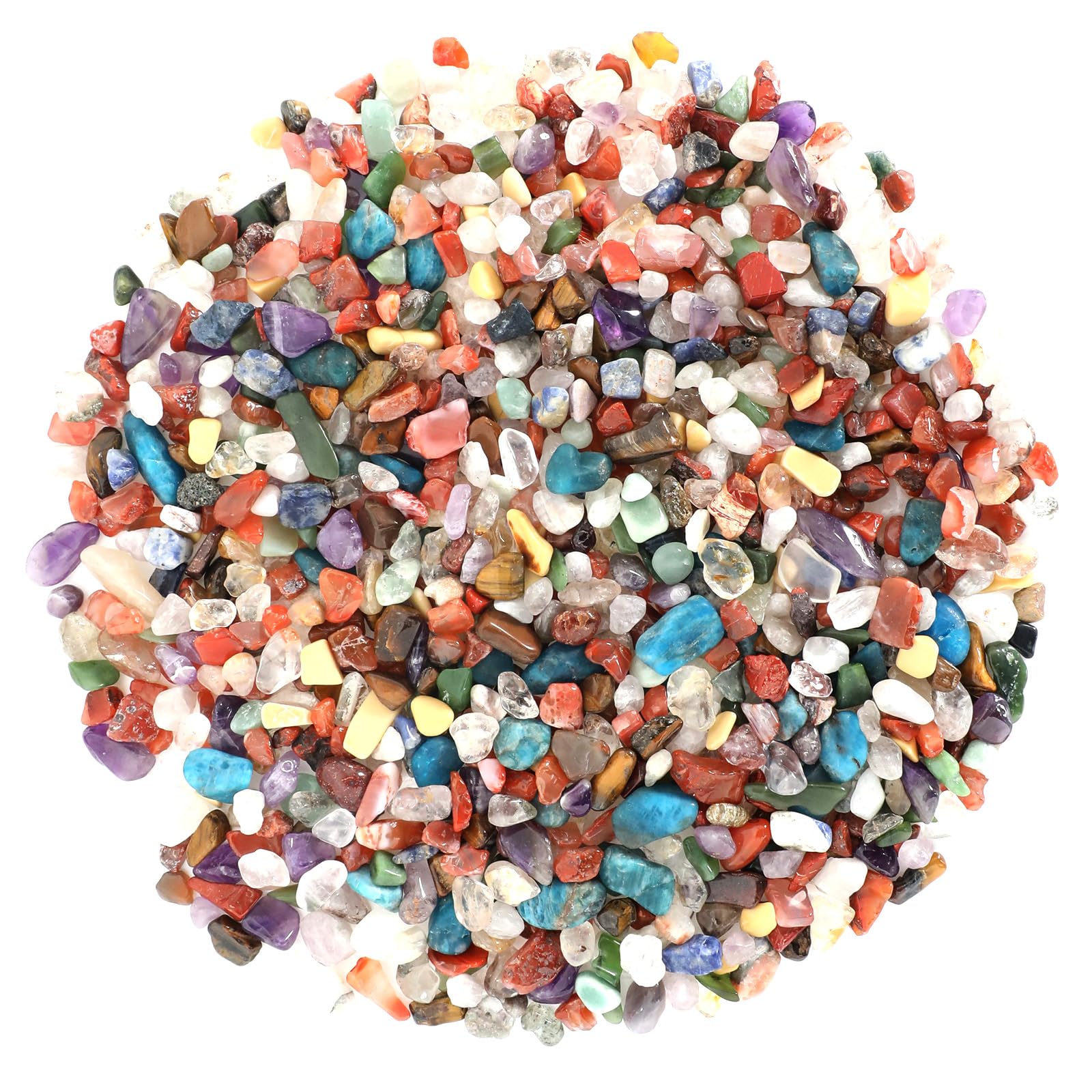 1.1 lb Natural Mixed Crystal Chips | Polished Crystal Gravel for Aquarium, Plants & Vases | Decorative Stone Chips for DIY Crafts & Home Décor | Crystal Gift Stones