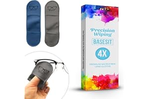 Basesit Eyeglass Cleaning Cloth, 4 Pack, Eyeglass Cleaning Wipes, Lens Wipes for Eyeglasses, Eye Glasses Cleaner Wipes, Eye Glass Clean Cloths, Eye Glasses Cleaner Cloth (Blue/Gray)