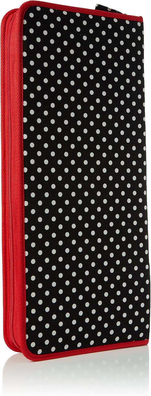 Prym - Polka Dots Black-White (20 x 43cm) Knitting Needle Case - 1 Unit, 43x20x3 cm, Black, White, Red - Image 3