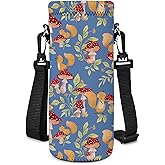 AORTDES Neoprene Water Bottle Carrier Bag with Adjustable Shoulder Strap for Men Women Walking Hiking,Portable Insulated Holder Case for Stainless Steel/Glass/Plastic Bottles