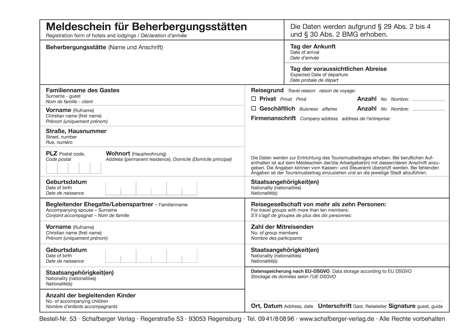 anmeldung als tourist in deutschland