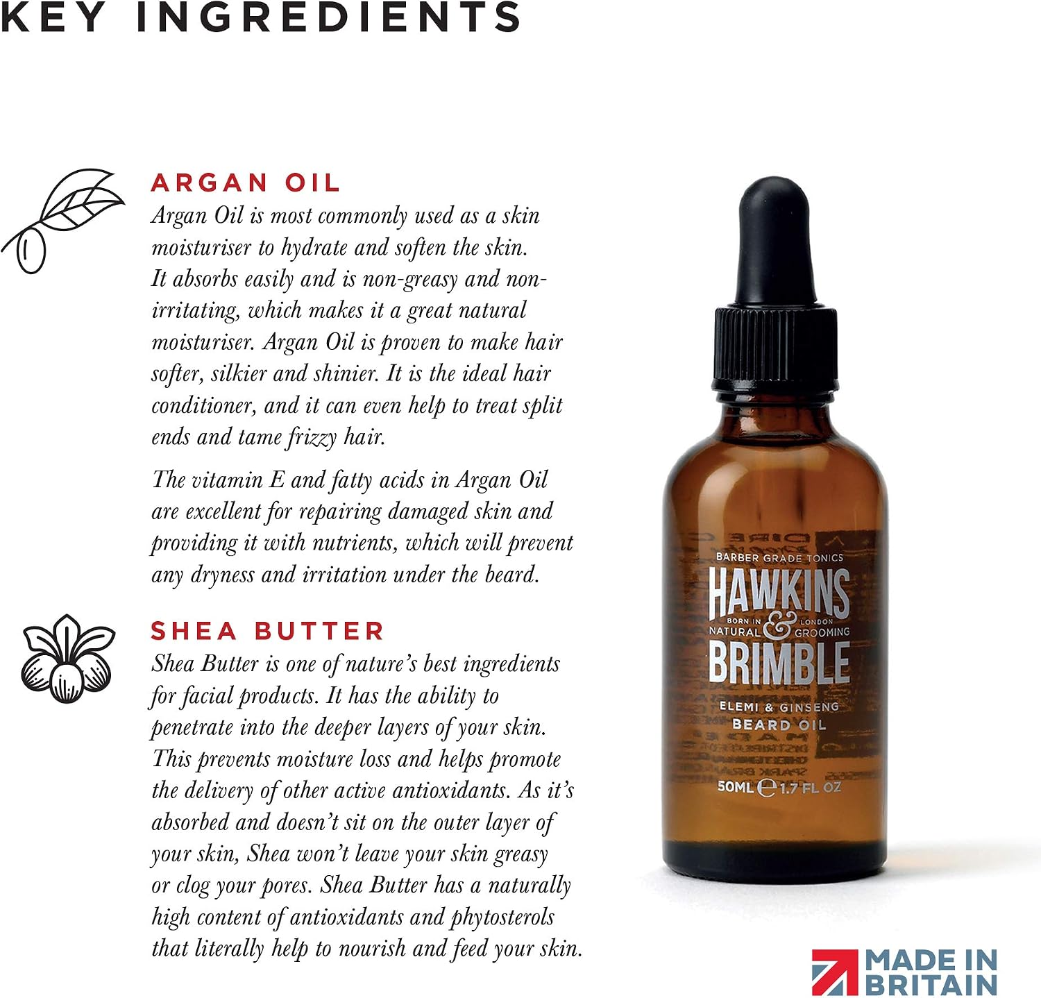 Hawkins & Brimble, Beard Oil for Men 50ml, Promotes Beard Growth Oil for Grooming Styling, Softener, Repair and Nourishing - Image 5