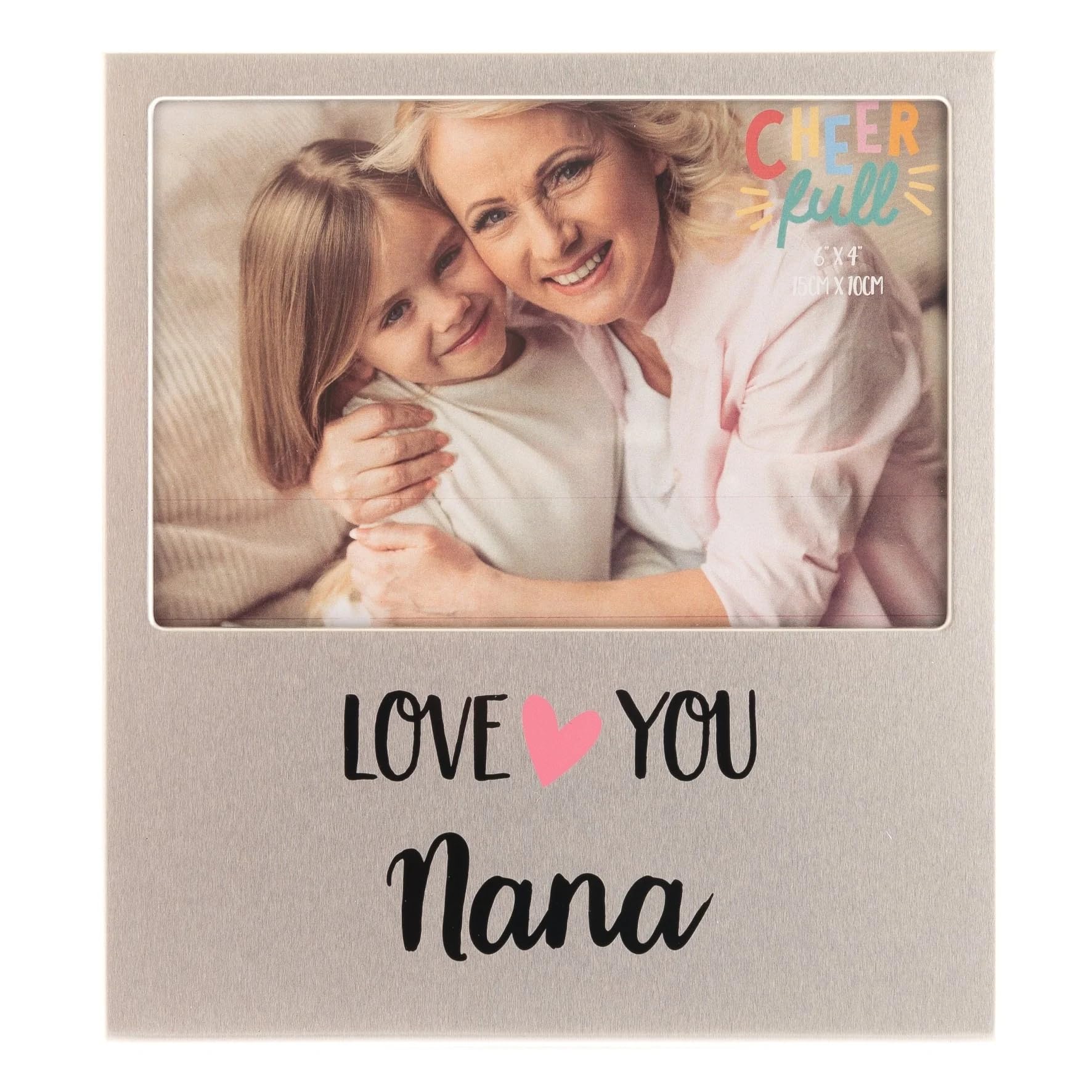Widdop & Co Cheerful Aluminium Photo Frame 6 x 4'' - Love You Nana, Silver