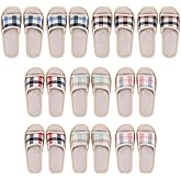 JJUNW 10 Pairs House Slipper for Guests Open Toe, 4 Large Size + 6 Medium Size Non Slip Indoor House Slipper Washable Reusable for Home Hotel Family Travel Unisex Non Slip Casual Spa