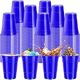 Clothsport 120 Pcs 16 oz Blue Plastic Cups Blue Plastic Disposable Cups 16 oz Blue Party Cups for drinking Tastings served Snacks Barbecues Picnics