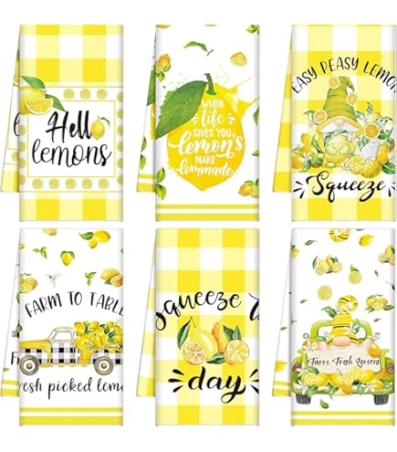 Arquiel Summer Beach Gnome Tea Towels 4Pcs 19"×27.5", 100% Cotton Soft Kitchen Towel Hand Towels Multiple Uses Quick Dry Dish Cloth For Kitchen, Anniversary,Wedding, Decoration