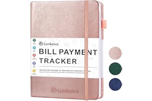 LANKAIVA Bill Tracker Notebook - Budget Planner and Monthly Bill Organizer for Expense Tracker Notebook with 2280 Billing Records - Bill Payment Tracker with Financial Planner Checklist for Monthly Payments and Savings, Gold