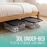 Klass 4 x 30 Litre Underbed Storage Boxes with Lids Set of 4 view 5