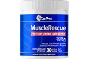 CanPrev Muscle Rescue Precision Amino Acid Blend, 30 Servings - 196g - 9 Essential Amino Acids (EAA) Formula + L-Arginine, Pr