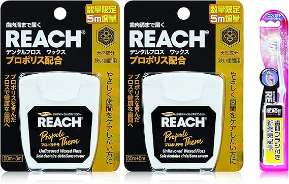 Amazon まとめ買い Reach リーチ プロポリテラフロス2個 ホワイトニングex 歯間ブラシ付き 1本 Reach リーチ 歯間クリーナー 通販