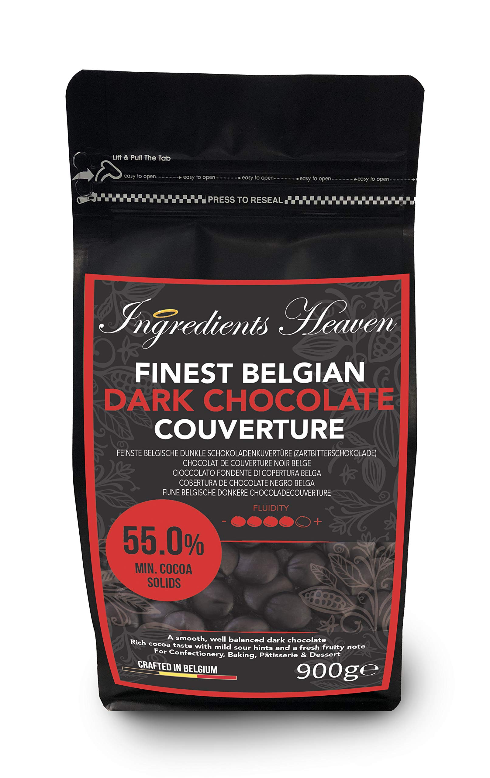 Ingredients Heaven - Finest Belgian 55% Dark Chocolate Couverture - 900g
