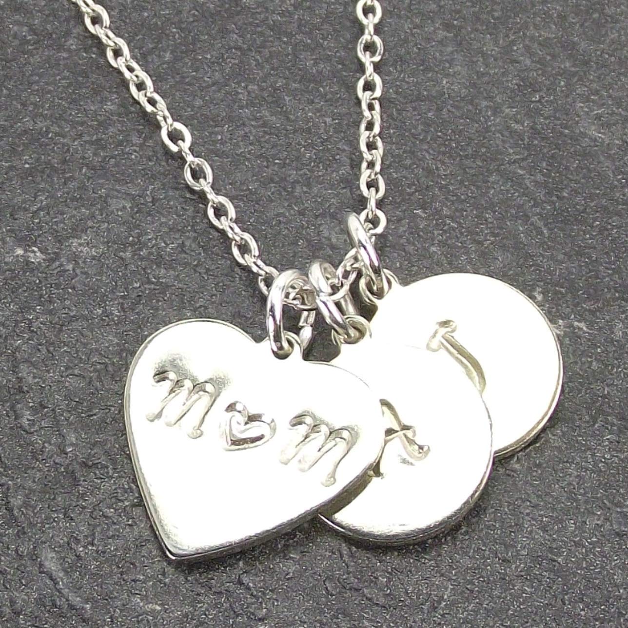 mother and two child necklace