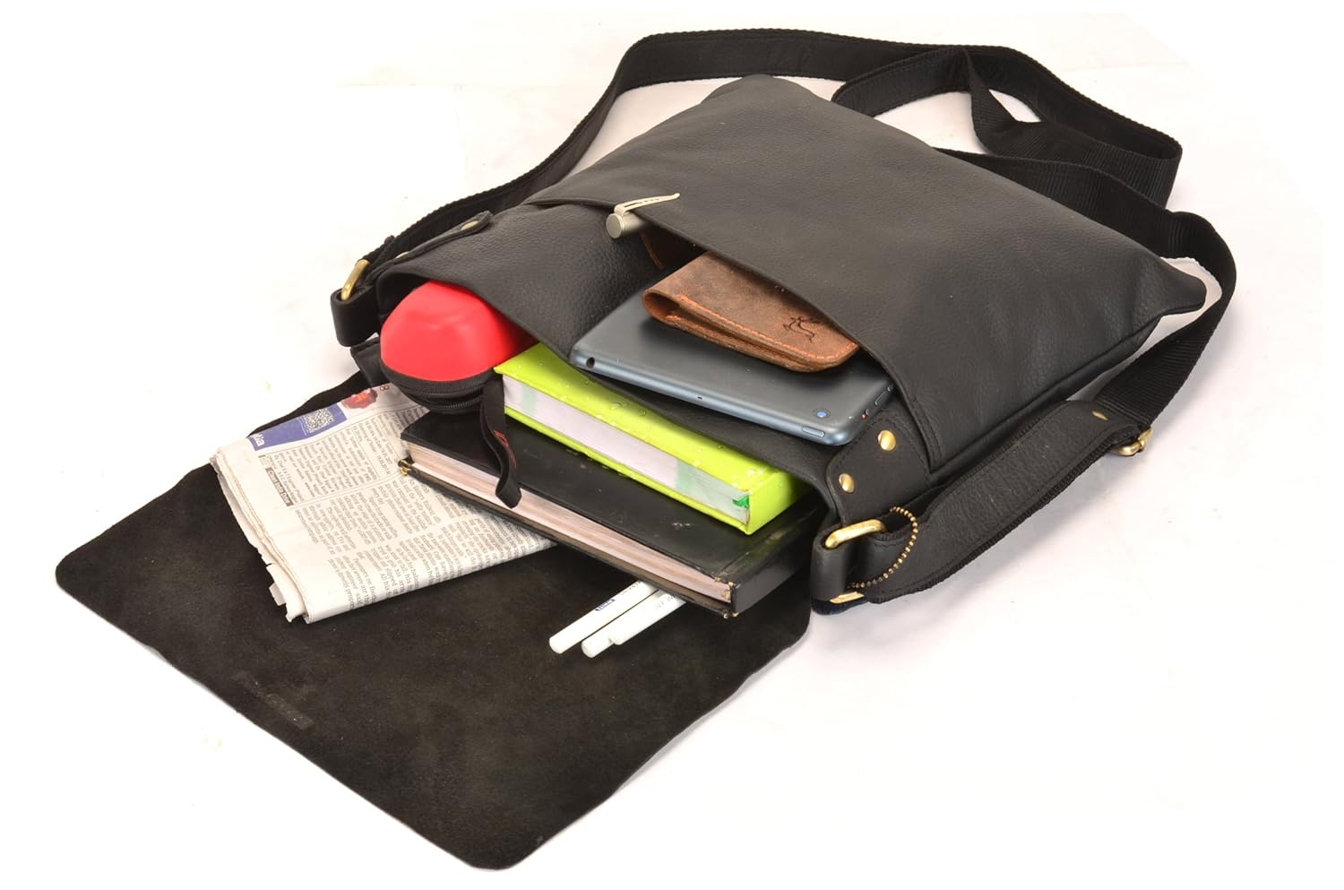 leaderachi women's leather sling and crossbody bag(black, ct4-0400)