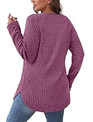 Saloogoe Long Sleeve Shirts for Women Casual Lounge