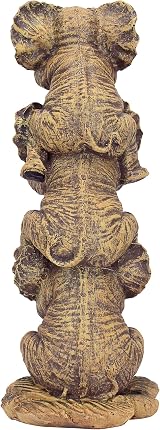 Design Toscano Hear No See No Speak No Evil Stacked Elephants Statue Polyresin view 4