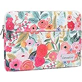 Canvaslove Floral Pattern Laptop Sleeve Case Cover with Pocket for MacBook Pro 14 inch and 14 inch-14.4 inch HP, Lenovo, Dell, ASUS, Acer Notebook Computer