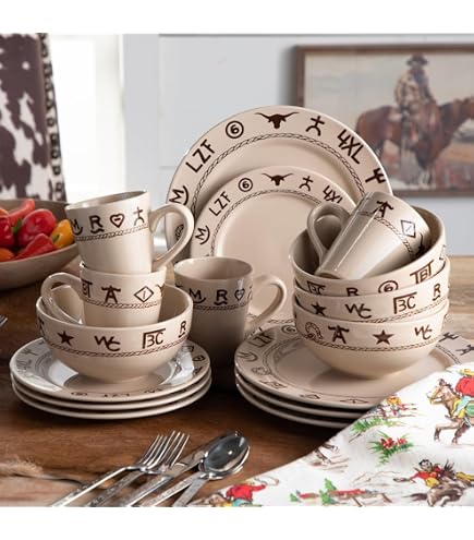 Amazon.com | Paseo Road Del Sol Aztec 16 Piece Ceramic Dinnerware