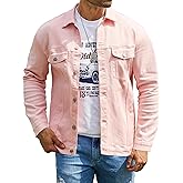 Bindefon Denim Jackets for Men Trucker Jean Jacket Unlined Coats Spring Fall Outfits