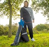 HYUNDAI 3000W Leaf Blower Vacuum Mulcher 45L Bag 12m Cable Blue view 2