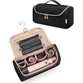 Yarwo Travel Case Compatible for Dyson Airwrap Multi-Styler and Attachments | Portable Hair Tools Storage Bag fits Airwrap All Models, Padded 4 Holder, Metal Hanging Hook, Top Handle, Wide Opening, Black