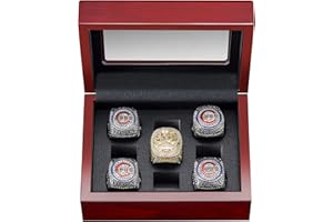 Cooyes Ring Display Case Championship , Sports Baseball Ring Display Case Box for Multiple Rings and for Single/Replica/Softball Ring Display Sports Fan Souvenirs (9 Hole, Mahogany)