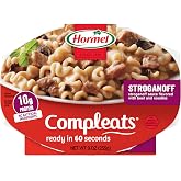 HORMEL COMPLEATS Beef Stroganoff Sauce Microwave Tray, 9 Ounces (Pack of 6) | 10g Protein / tray, Pasta. Ready to Eat Meal in 60 seconds. Perfect for a Quick Meal. Convenient Prepared Food, Pantry Staple
