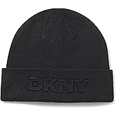 DKNY Womens Debossed Beanie with Logo