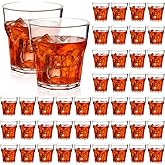 Tioncy 50 Pcs Acrylic Drinking Glasses 4.5 oz Small Whiskey Glass Clear Shot Glasses Bulk Unbreakable Stackable Mixed Drinkware Mini Beer Mug for Oktoberfest Drinking Bars Wine Vodka