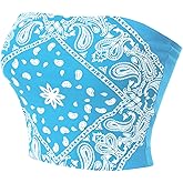 MixMatchy Women's Double Layered Basic Casual Strapless Backless Bandeau Bra Tube Tops