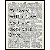 Edgar Allan Poe Quote Wall Art Decor - Gift for Wife, Girlfriend, Women, Her, Anniversary - 8x10 Dictionary Art Decoration for Living Room, Bedroom, Bathroom - UNFRAMED Annabel Lee Poem Poster Print