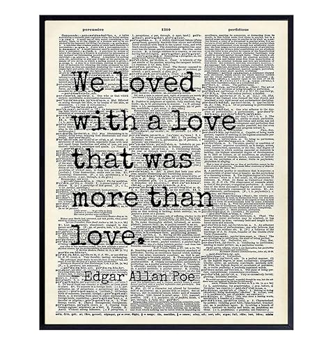 edgar allan poe quote wall art decor gift for wife girlfriend women her anniversary 8x10 dictionary art decoration for living room bedroom