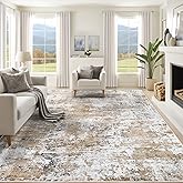 8x10 Area Rugs for Living Room, Washable Modern Abstract Large Area Rug Neutral Soft Non Slip Kids Rug Stain Resistant Indoor Carpet for Bedroom Dining Room Playroom Home Office(Beige, 8'x10')