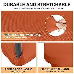 2 Pack 6 Feet Orange Spandex Tablecloth for