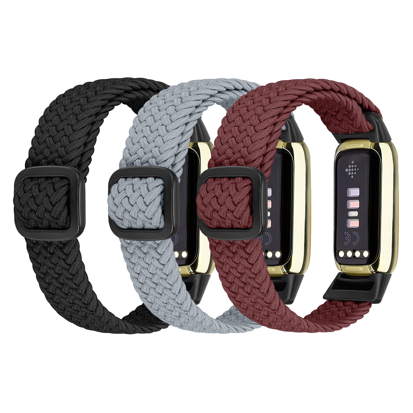 Ecogbd Elastic Nylon Replacement Strap Compatible with Fitbit Luxe, Soft Fabric Adjustable Breathable Sport Wristband for Women Men