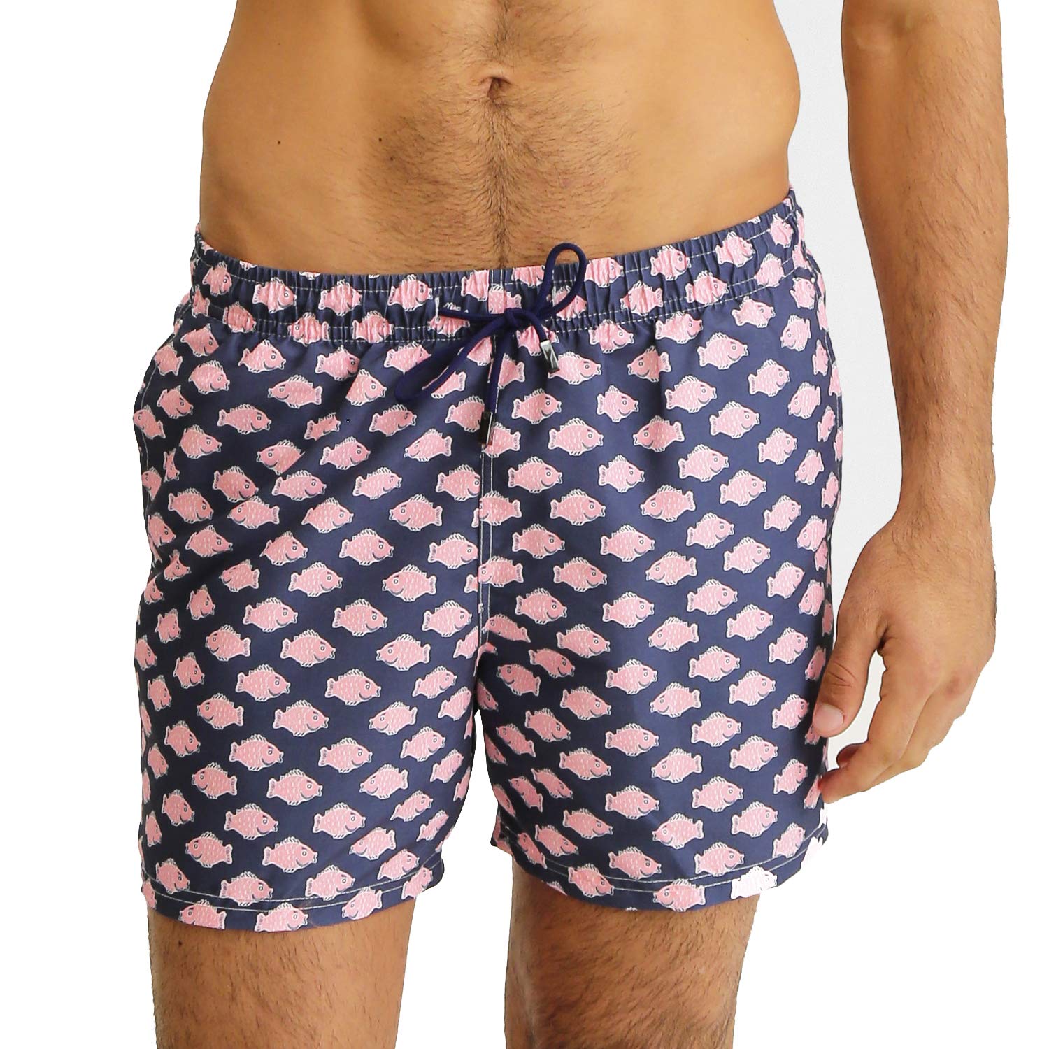 Men's Swim Trunks - Slim Fit European Style Quick Dry Designer Beach Shorts Amazonic Collection (XS-