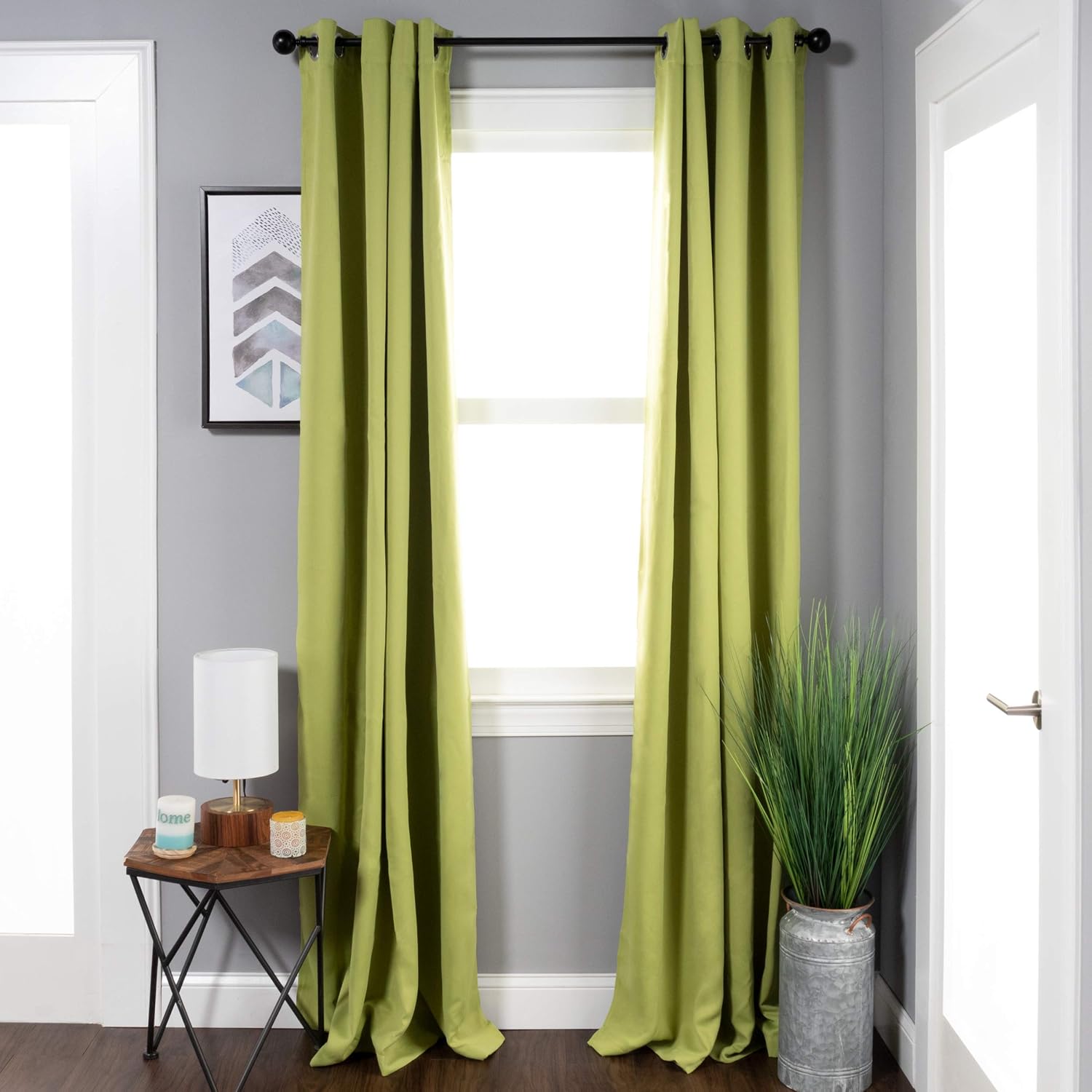 Superior Solid Blackout Collection 2 Panels Room Darkening Curtains, 52