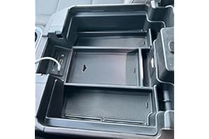 Zxiaochun Center Console Armrest Box Organizer Tray for 2019-2022 Chevy Silverado/GMC Sierra 1500 and 2020-2023 Silverado/Sierra 2500/3500 HD Accessories (Full Console w/Bucket Seats ONLY) Black Trim