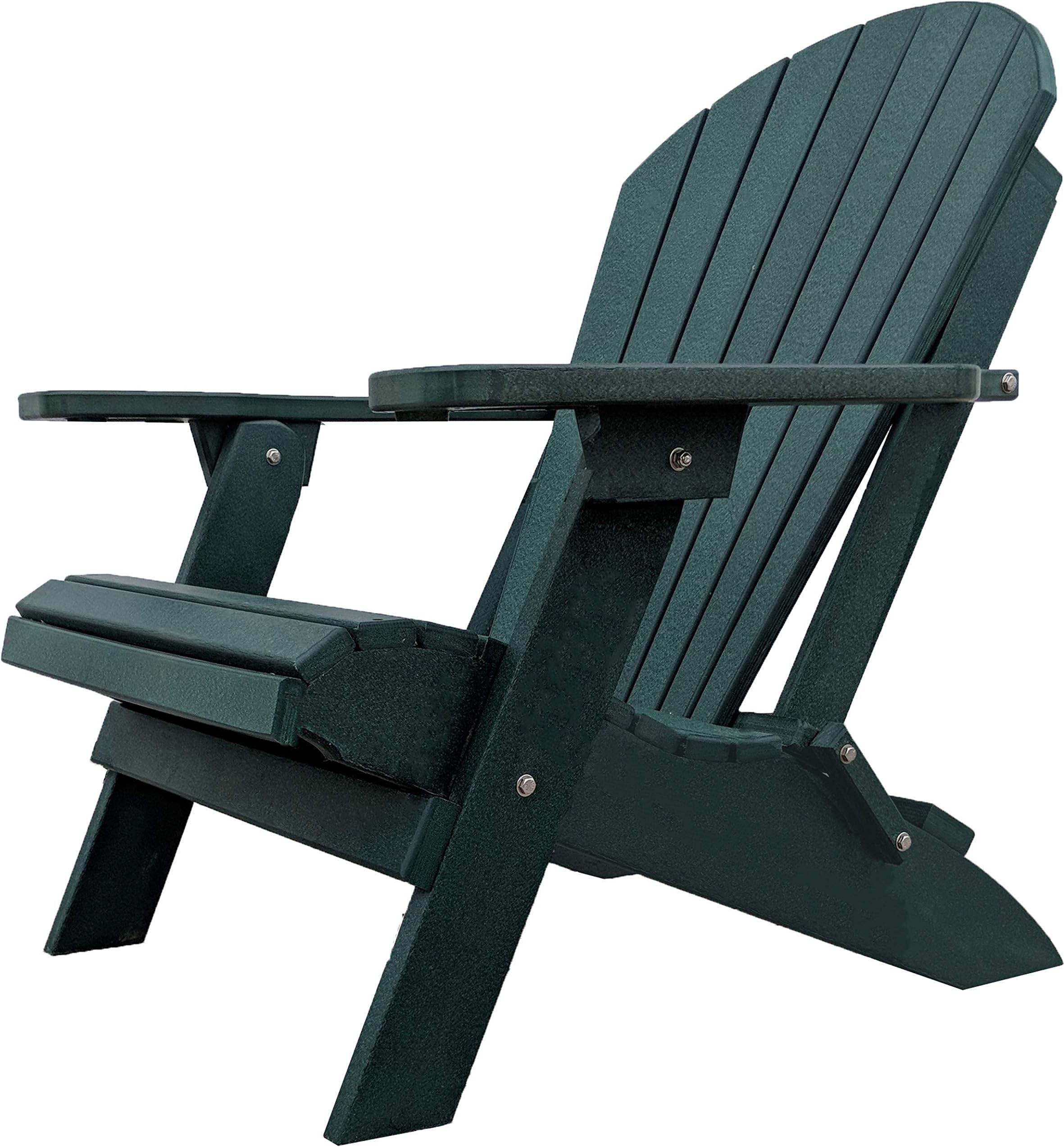 Classic King Size Folding Adirondack Chair (Forest Green)
