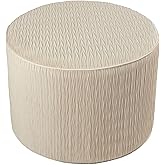 Cortesi Home Valde Round Ottoman in Beige