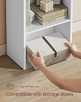 VASAGLE 4 Tier Bookcase Adjustable Shelves White LBC107T14 60x24x121 cm view 4