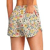 Blouty Women's Swim Board Shorts with Pockets High Waisted Tummy Control Swimsuit Bathing Shorts for Women with Liner