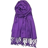 Achillea Soft Silky Solid Pashmina Shawl Wrap Scarf for Wedding Bridesmaid Dress