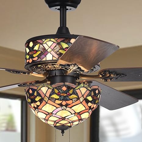 Warehouse Of Tiffany Cfl 8280bl Ceiling Fan 52 Amazon Com