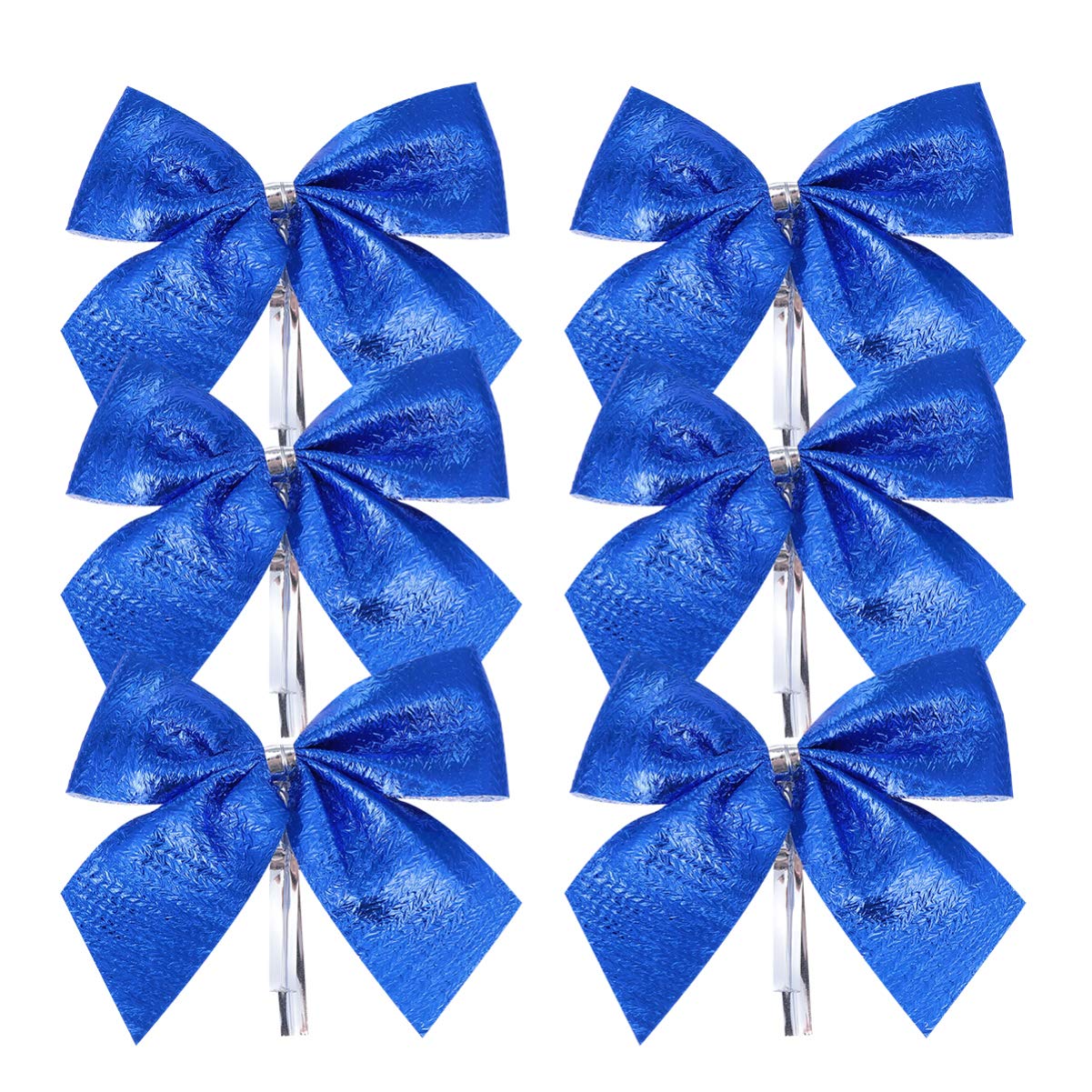 VALICLUD 60pcs Christmas Tree Bows Blue Xmas Wreath Bowknot Ornaments for Holiday Tree Hanging Decoration Supplies Christmas Tree Hanging Pendant Decor