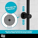 EISL Easy Energy Shower Set Black 2-in-1 Rain & Hand Shower Retrofit Mounting view 3