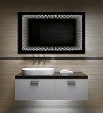 René Bugil Badezimmerspiegel mit LED-Beleuchtung 3D-Effekt - 60x80cm